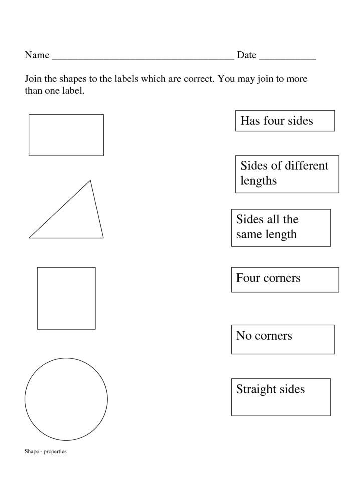 First grade shapes and sides worksheet for young learners exploring geometric concepts