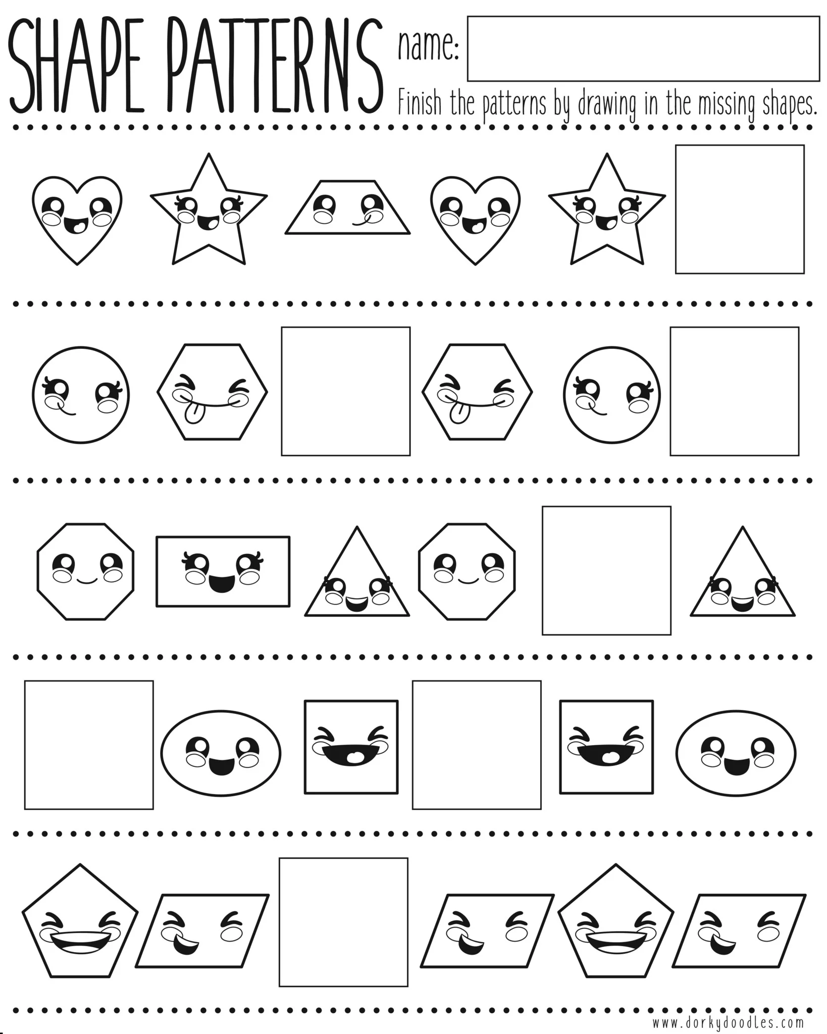 Worksheet featuring shapes used to create recognizable pictures for first graders