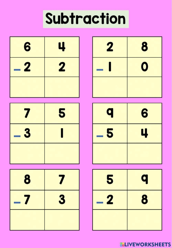 Worksheet featuring two-digit subtraction problems with regrouping for third graders