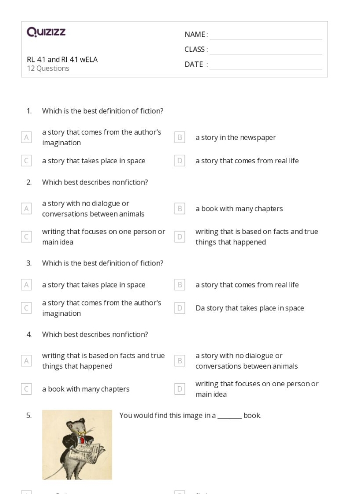 Fourth grade students reading a nonfiction passage about sharks with summary writing prompts on a worksheet