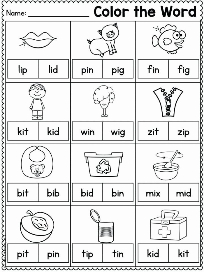 Fun With Short E CVC Words Worksheet 18 for Kindergarten Writing Practice Kindergarten student practicing phonics skills with a Fun With Short E CVC Words worksheet