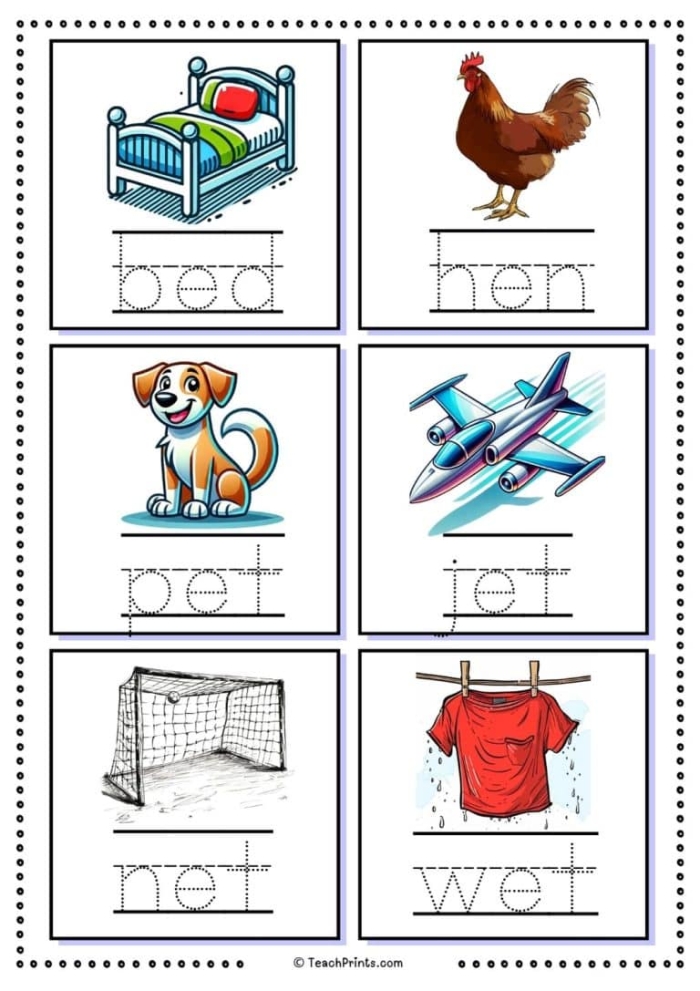 Short E CVC Word Building Worksheet for Kindergarten Life Science Practice Kindergarten student working on a printable worksheet to practice building CVC words with the short E sound