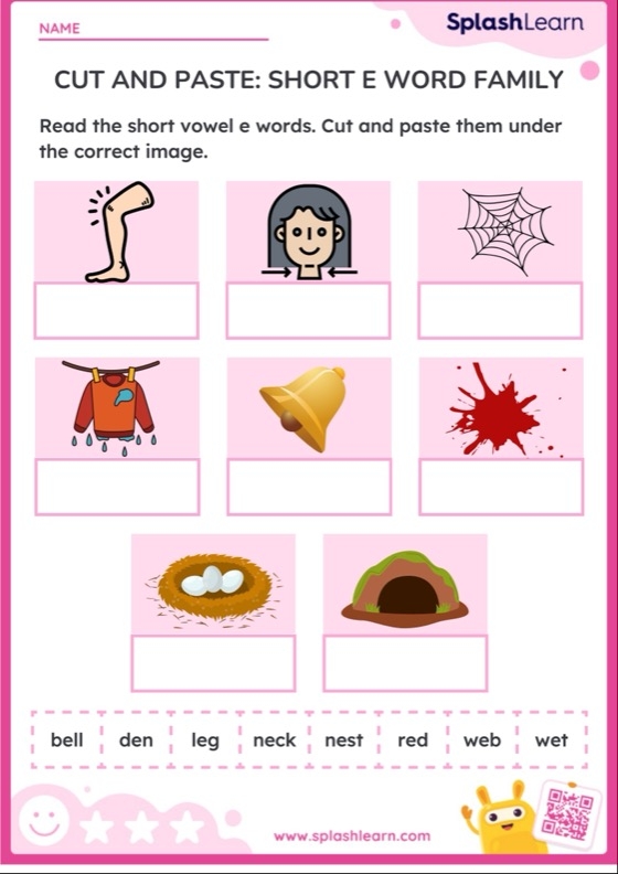 Make a Short E Word Worksheet Number 20 for Kindergarten Life Science Kindergarten worksheet featuring CVC word building activities with the short E vowel sound