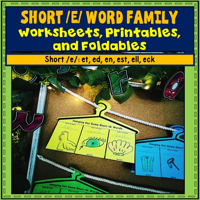 Short E Words Phonics Exercise for Pre-K Students 7 Pre-K phonics worksheet focusing on identifying short E sound vocabulary words