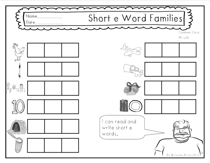 Short E Sound Word Recognition Activity for Pre-K Learners Children identifying and circling words containing the short e vowel sound for phonics practice