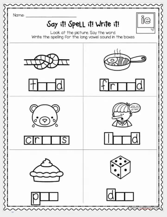 Worksheet for reviewing short and long vowel sounds in words for second graders. Short and Long Vowel Review Worksheet for Division in Second Grade.