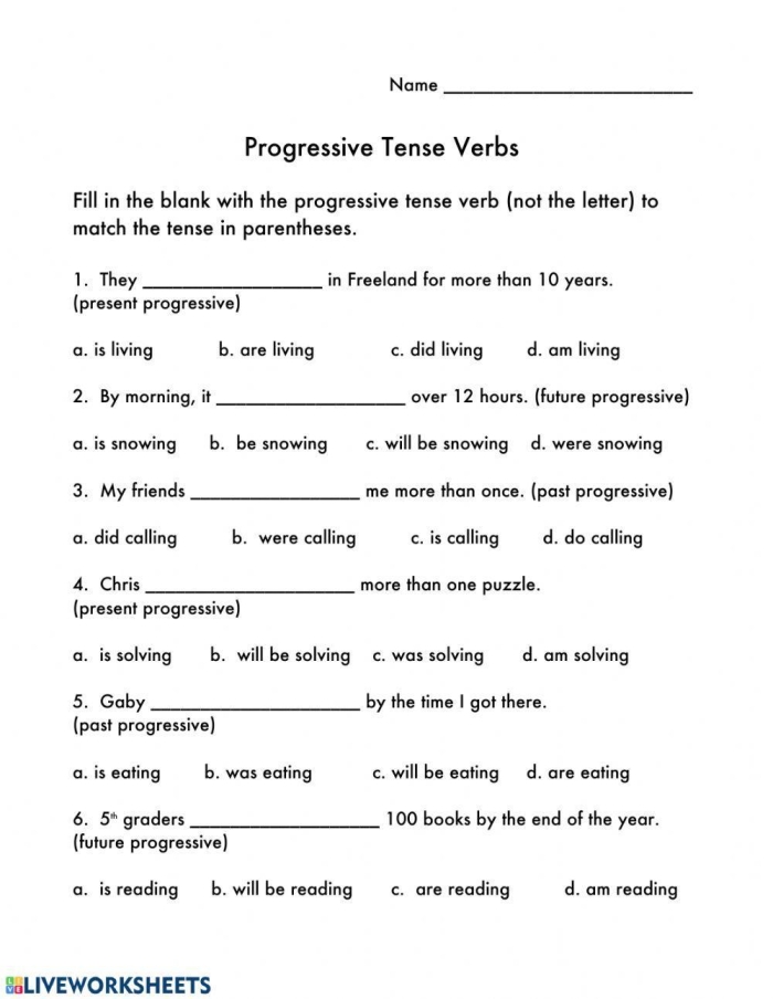 Show What You Know About Verb Tense assessment sheet for students Worksheet for assessing fifth graders' knowledge of verb tense