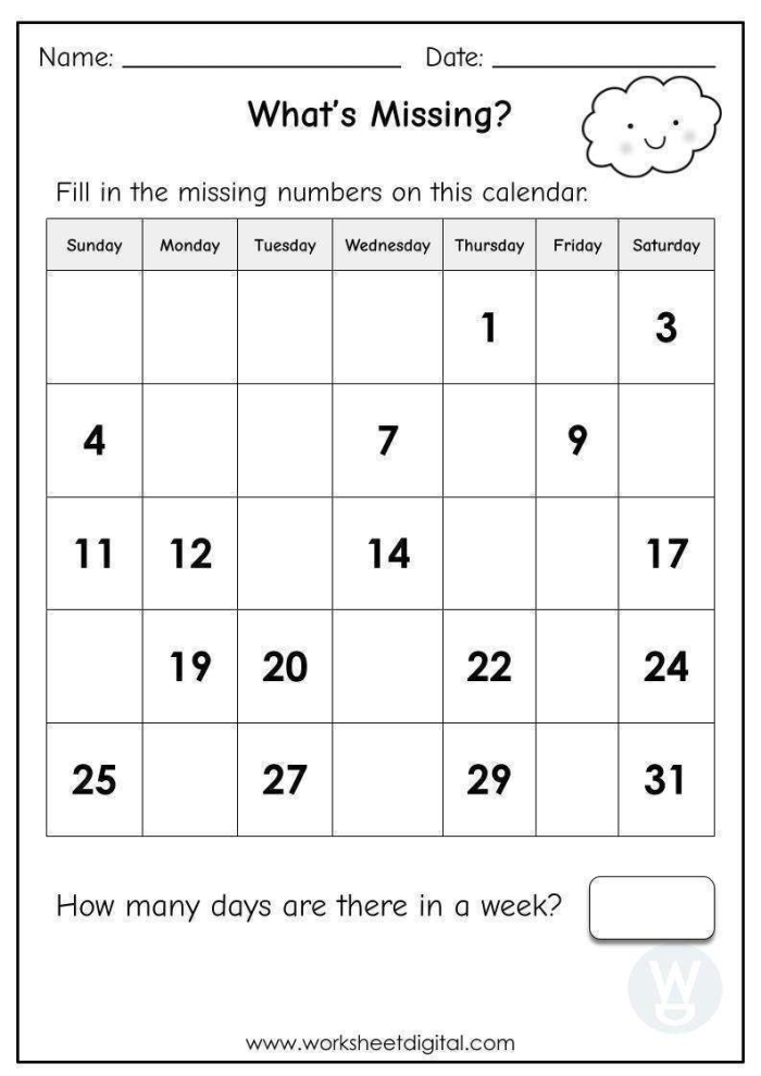 Kindergarten student completing a What's Missing? worksheet to practice the sight word can