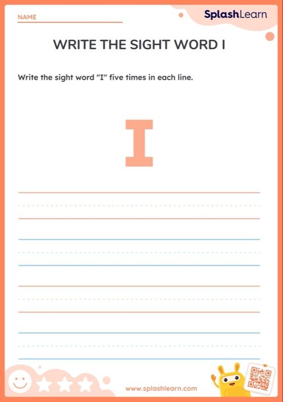 Pre-K student coloring and decorating the sight word look with creative animal features