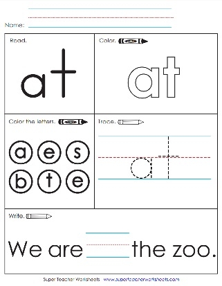 Kindergarten printable worksheet for practicing how to write the sight word at