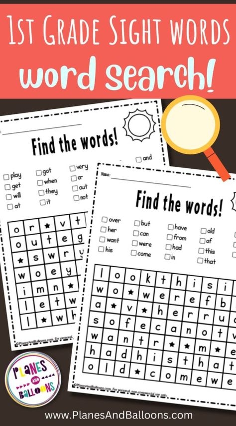 Pre-K worksheet featuring a fun sight word search for words starting with the letter A