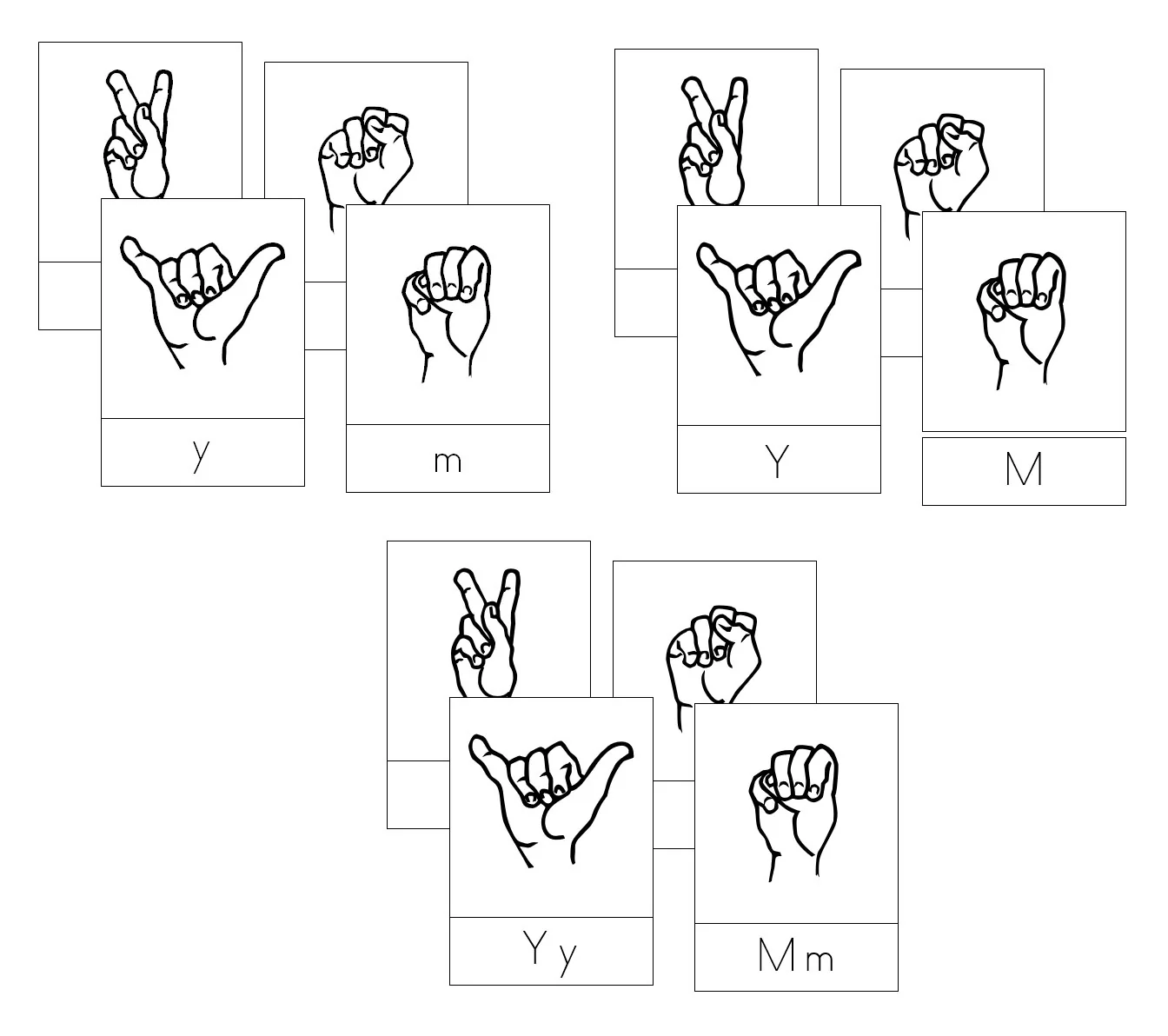 Second grade students learning sign language alphabet letters with hand gestures for communication worksheet