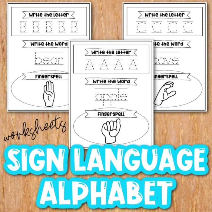 Sign Language Alphabet worksheet for Second Grade