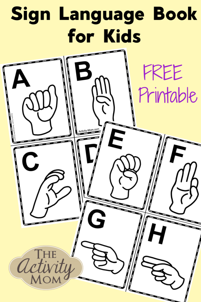 Second grade student practicing the sign language alphabet on a printable educational worksheet
