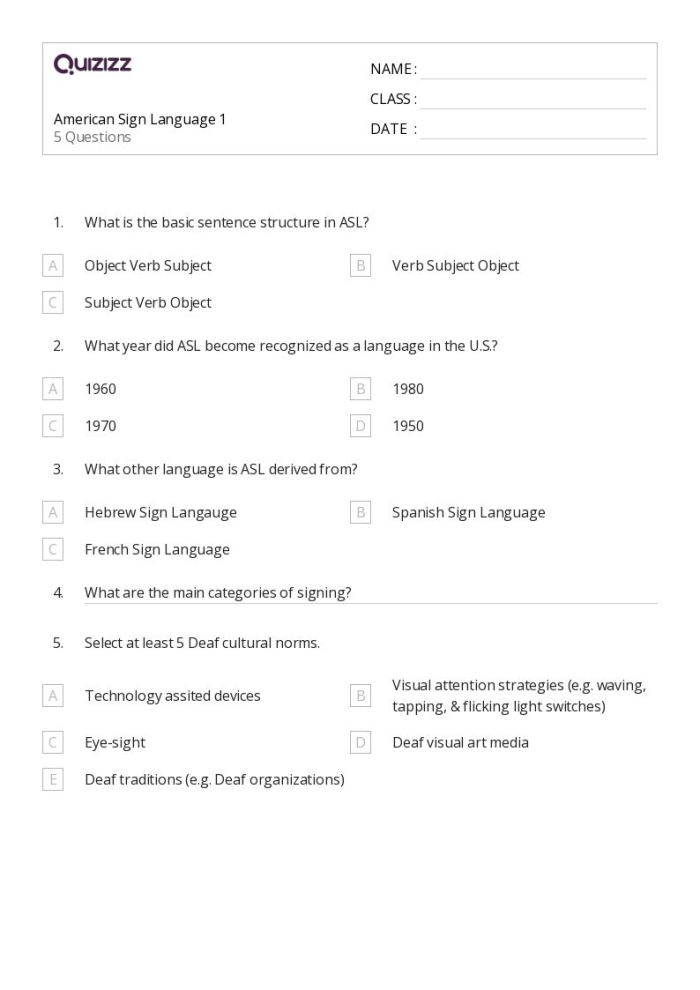 Sign Language Secret Code Decoder for Elementary Math Practice Fourth grade students using American Sign Language hand signs to decode a secret message in this numbers and counting practice activity