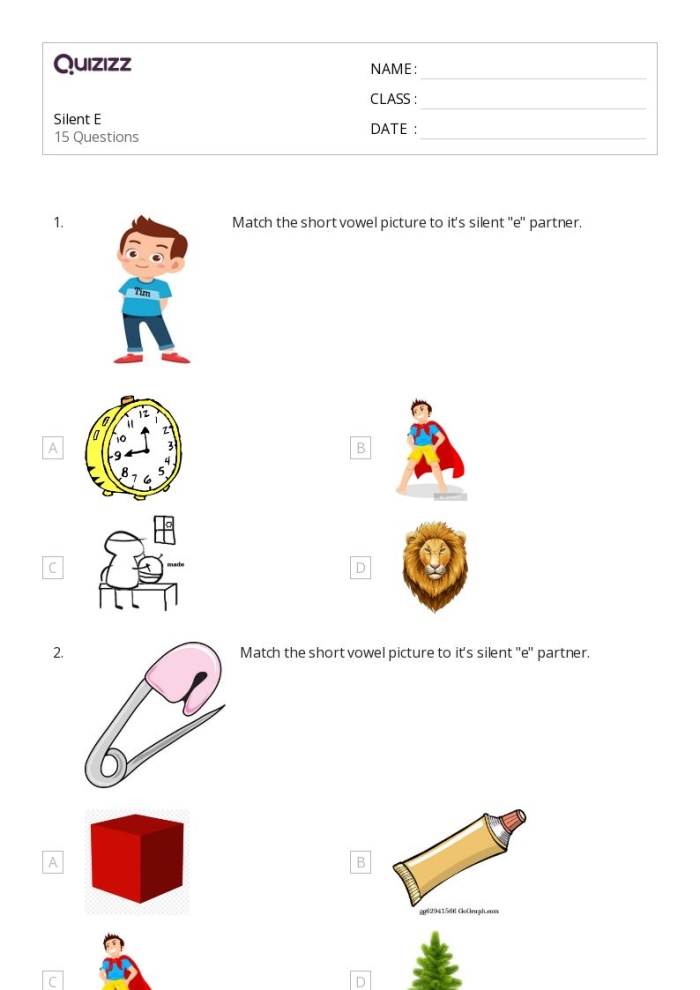 Engaging activity for kindergarten students to explore phonics concepts Silent E Picture Sort worksheet for understanding CVC and CVC+silent E words
