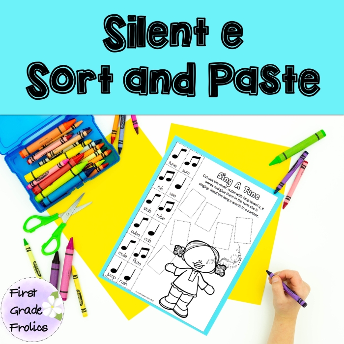 Engaging activity to enhance early literacy skills through picture sorting and understanding word patterns Silent E Picture Sort worksheet designed for kindergarten students to differentiate CVC and CVC+silent E words