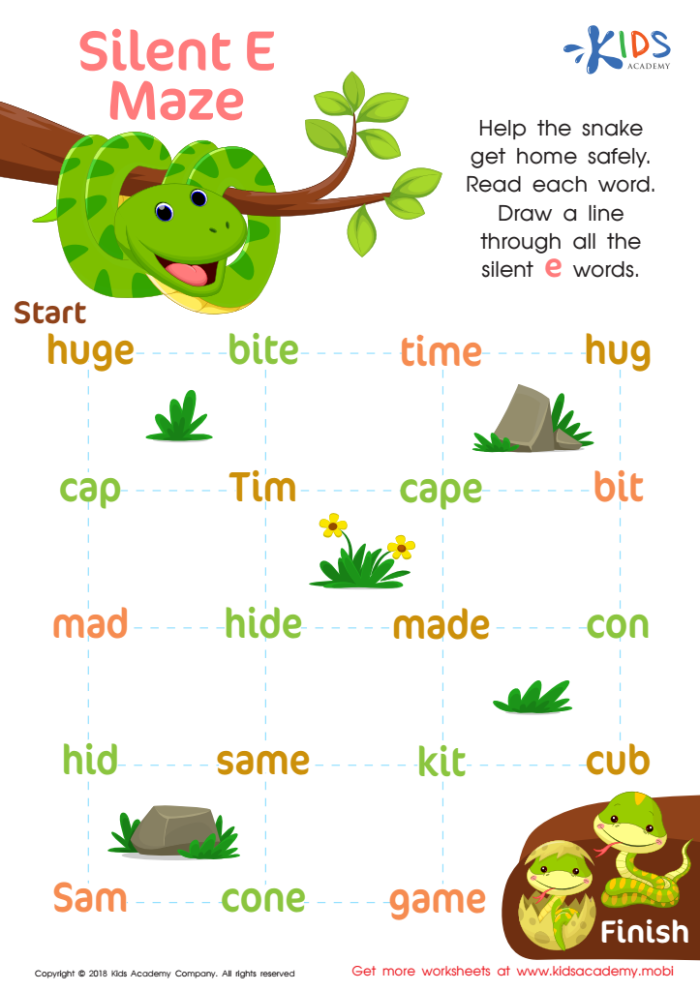 Engaging Silent E Picture Sort worksheet for understanding CVC and CVC+silent E words Worksheet featuring a Silent E Picture Sort activity for Kindergarten students