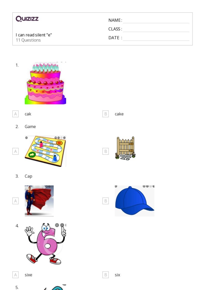 Fun and engaging Silent E Picture Sort worksheet to teach CVC vs CVC+silent E words Worksheet featuring a Silent E Picture Sort activity for kindergarten students