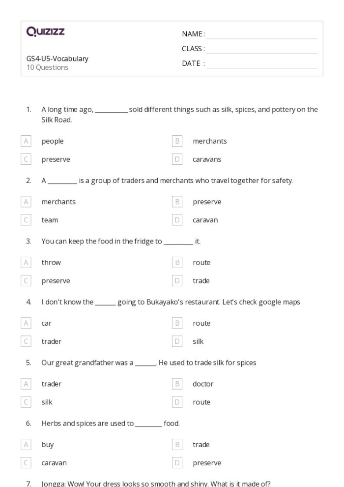 Ancient China The Silk Road educational worksheet for sixth graders Sixth grade student researching historical facts about the Silk Road for a world history assignment