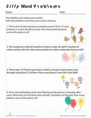 Third grade multiplication word problems with silly April Fools' Day scenarios for math practice