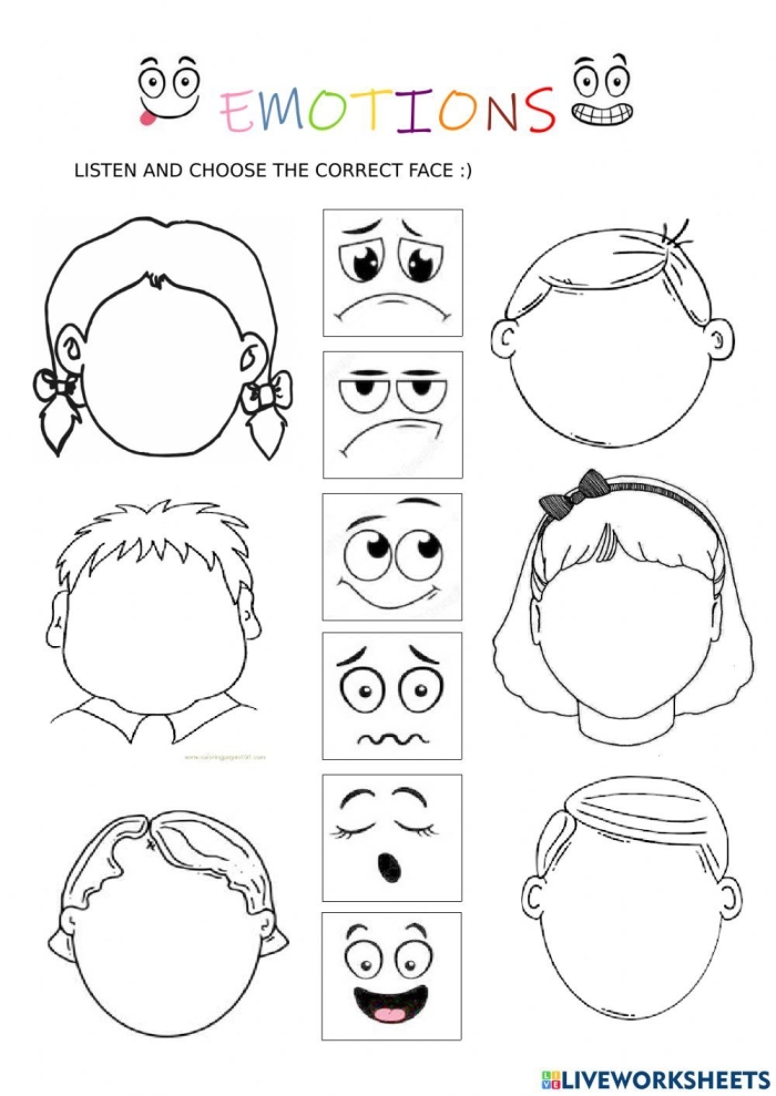 Mindfulness of Emotions worksheet illustration for young learners Silly Stories worksheet for kindergarten focusing on emotions and weather changes