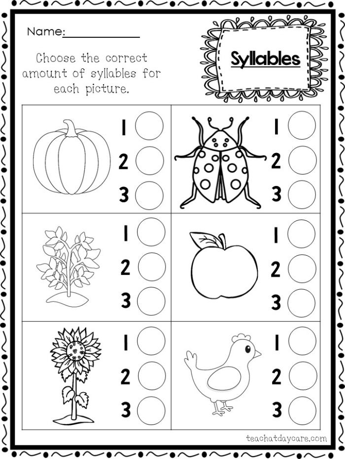 Engaging activity to enhance syllable recognition skills in geometry context Silly Syllables worksheet for third graders focusing on syllable breakdown