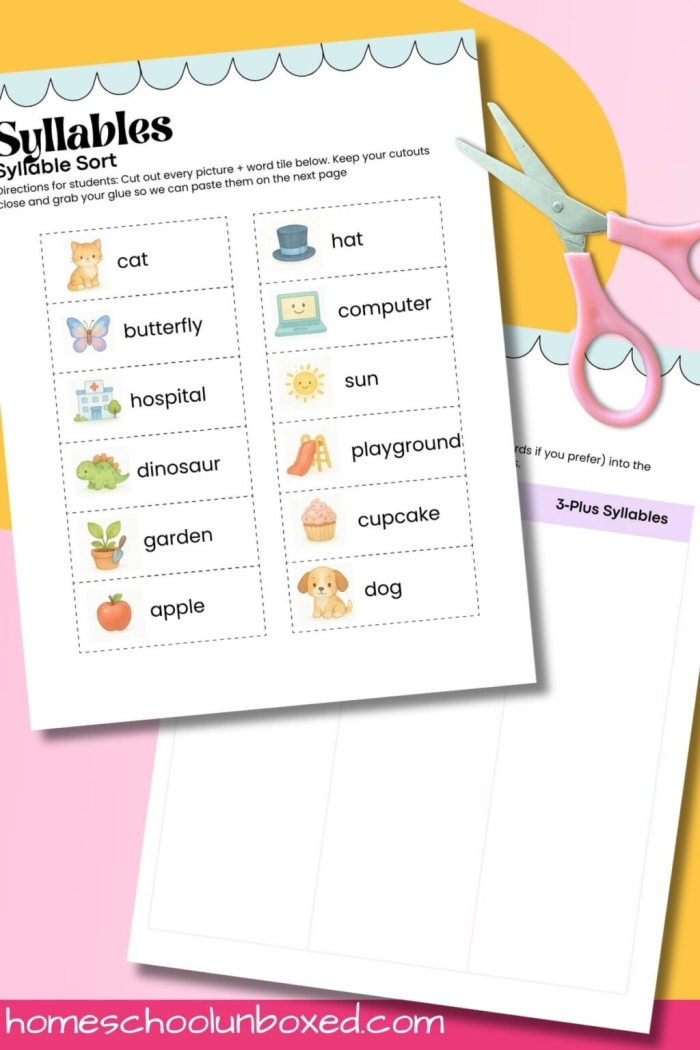 Engaging exercise for young learners focusing on syllable division in geometry context Silly Syllables worksheet designed for third graders to practice breaking words into syllables