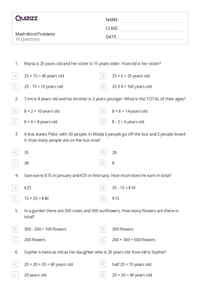 Third grade students solving silly multiplication word problems on an April Fools Day worksheet 16