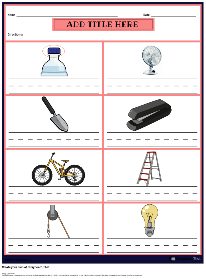 Engaging worksheet introducing children to the six basic simple machines used in everyday life Simple Machines worksheet for fourth graders exploring the concept of simple machines in number theory