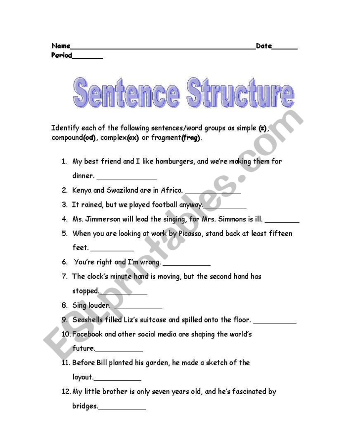 Engaging activity for building creative writing skills in young learners Simple Sentence Structure worksheet for second graders focusing on rearranging nouns and verbs