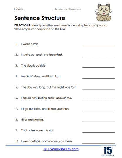 Engaging activity to enhance creative writing skills in young learners Simple Sentence Structure worksheet for second graders featuring nouns and verbs for sentence creation