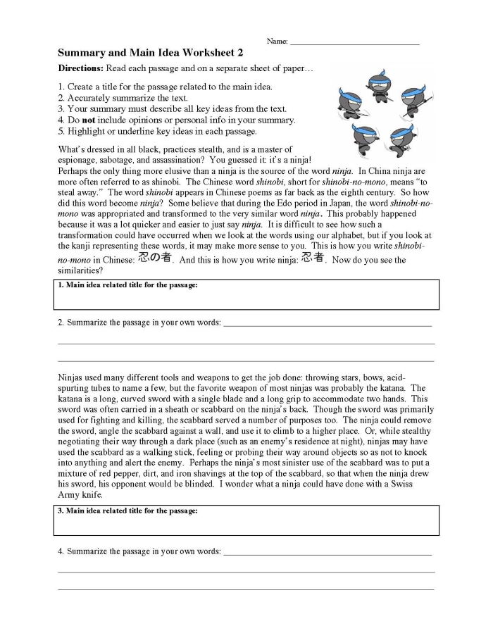 Third grade students using a guided worksheet to learn how to write a simple summary about community and culture
