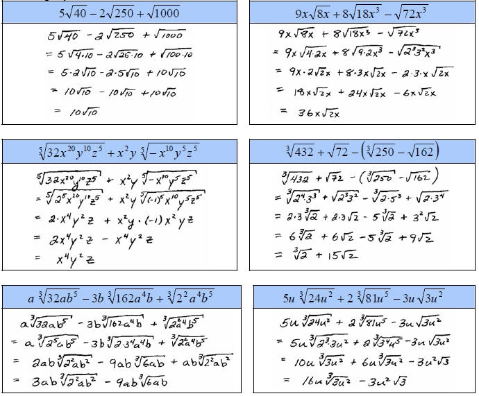 Sixth grade math worksheet showing steps to simplify algebraic expressions with multiplication