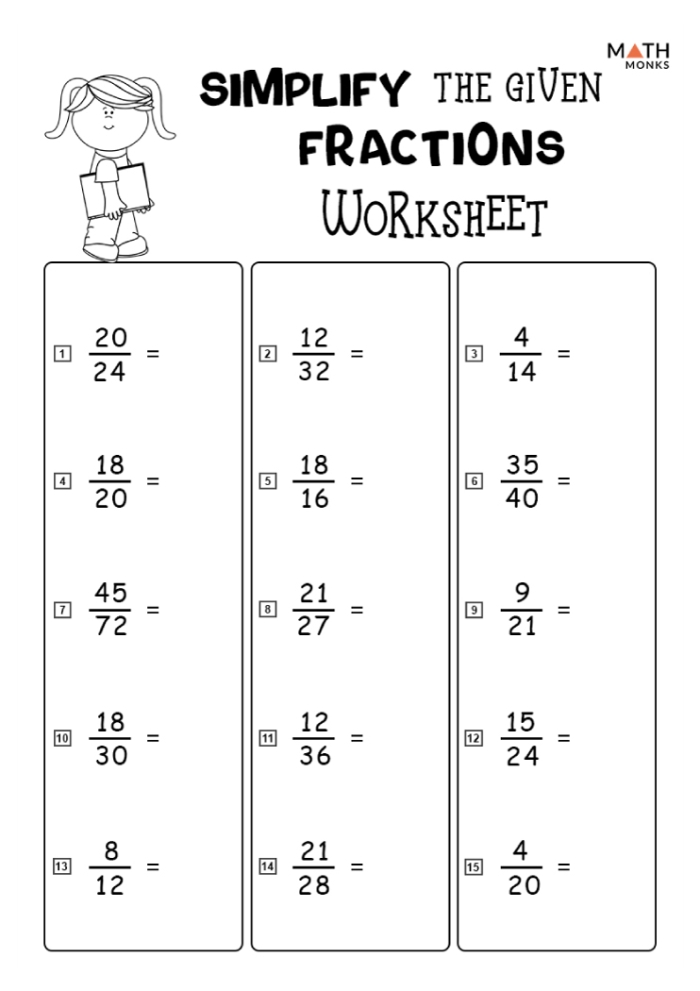 Simplify Fractions Worksheet Grade 4 Multiplication Practice 02 Fourth grade math worksheet for practicing how to simplify fractions through multiplication