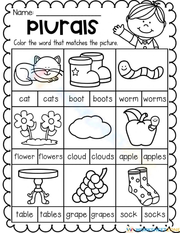Worksheet for practicing irregular plural nouns in Earth and Space Science
