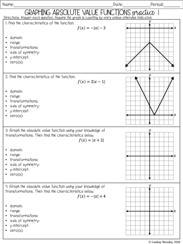 Sixth grade student solving absolute value problems with positive and negative integers on worksheet