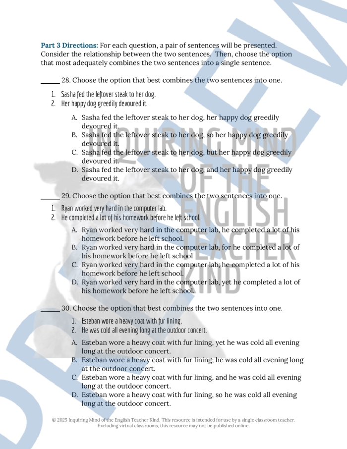 Sixth grade students practice using commas correctly in sentences in this advanced punctuation worksheet.