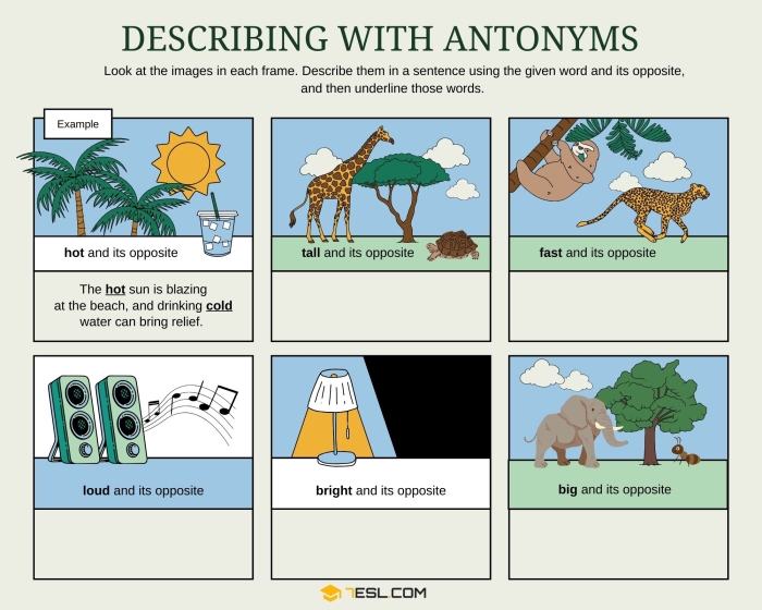Determine the Meaning of Words Using Antonyms in Context Worksheet Image 7 Worksheet featuring exercises on antonyms in context for sixth-grade phonics