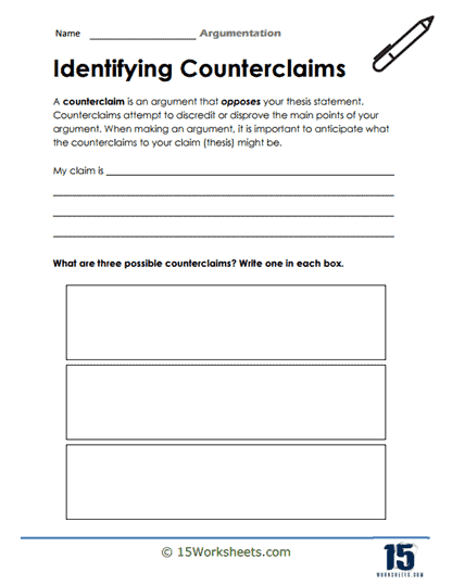 Earth and Space Science worksheet for Sixth Grade Worksheet for sixth graders analyzing arguments and claims in literary nonfiction texts. Argument and Claims Writing Prompts for Earth and Space Science.
