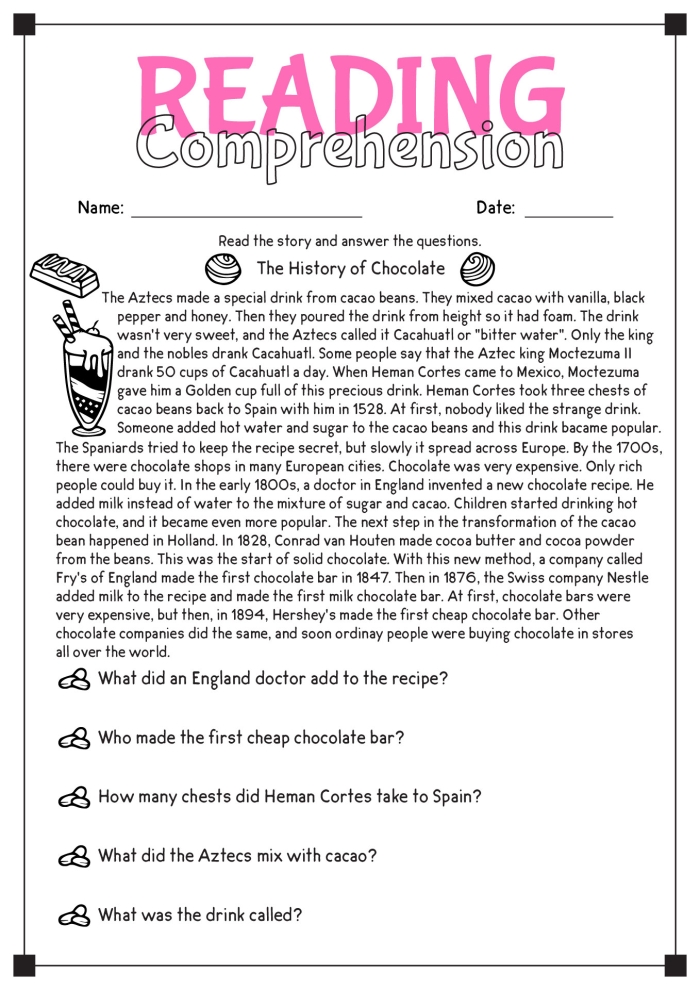 Sixth grade student completing a reading comprehension worksheet about the Grimm Brothers fairy tale Ashputtel with questions testing comprehension skills