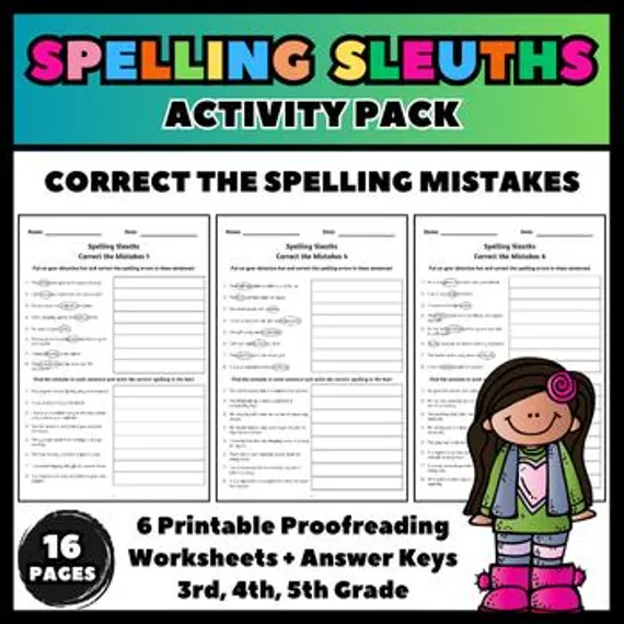 Sixth grade grammar worksheet focused on identifying and fixing spelling mistakes in sentences