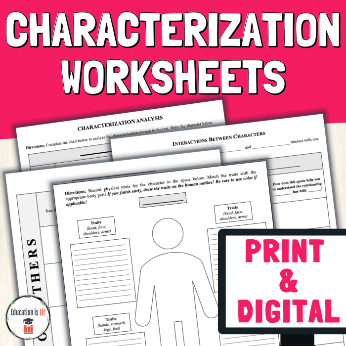Character Analysis Graphic Organizer for sixth-grade literature studies