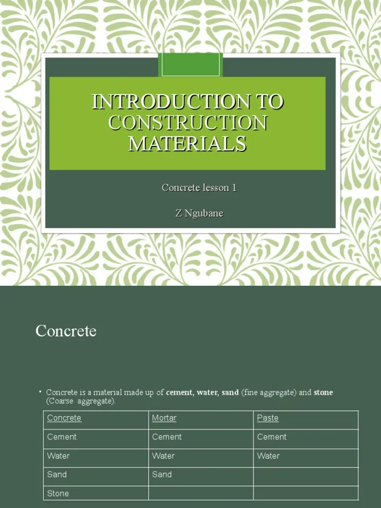 Educational image showcasing the creation of concrete in society Illustration of a concrete-making process for a sixth-grade worksheet