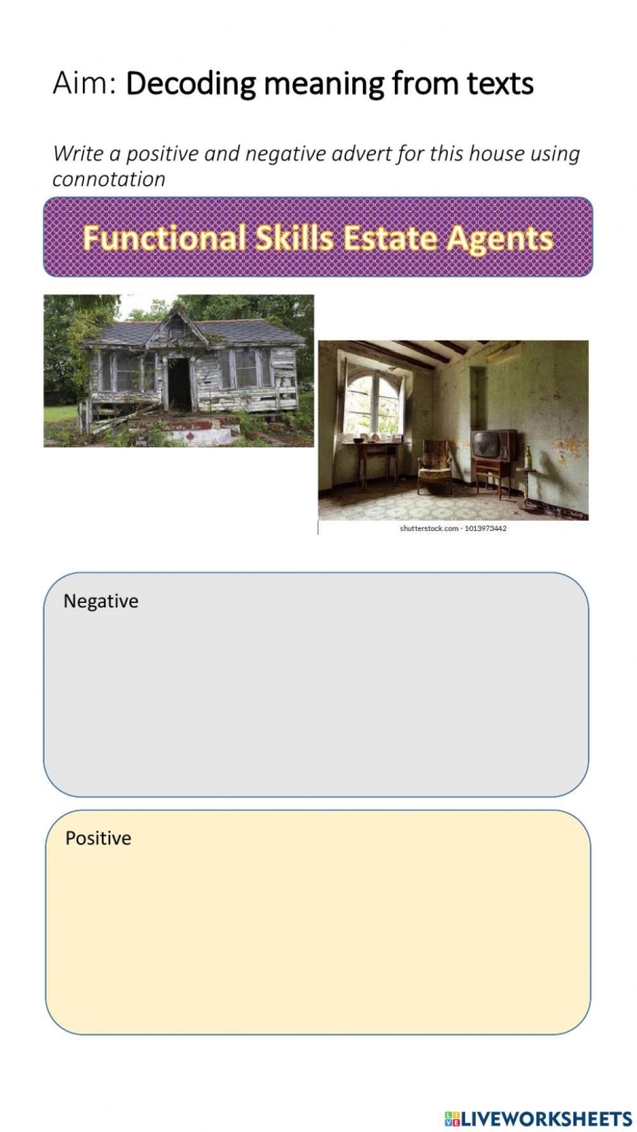 Sixth grade students using a writing with connotation worksheet to explore word nuance