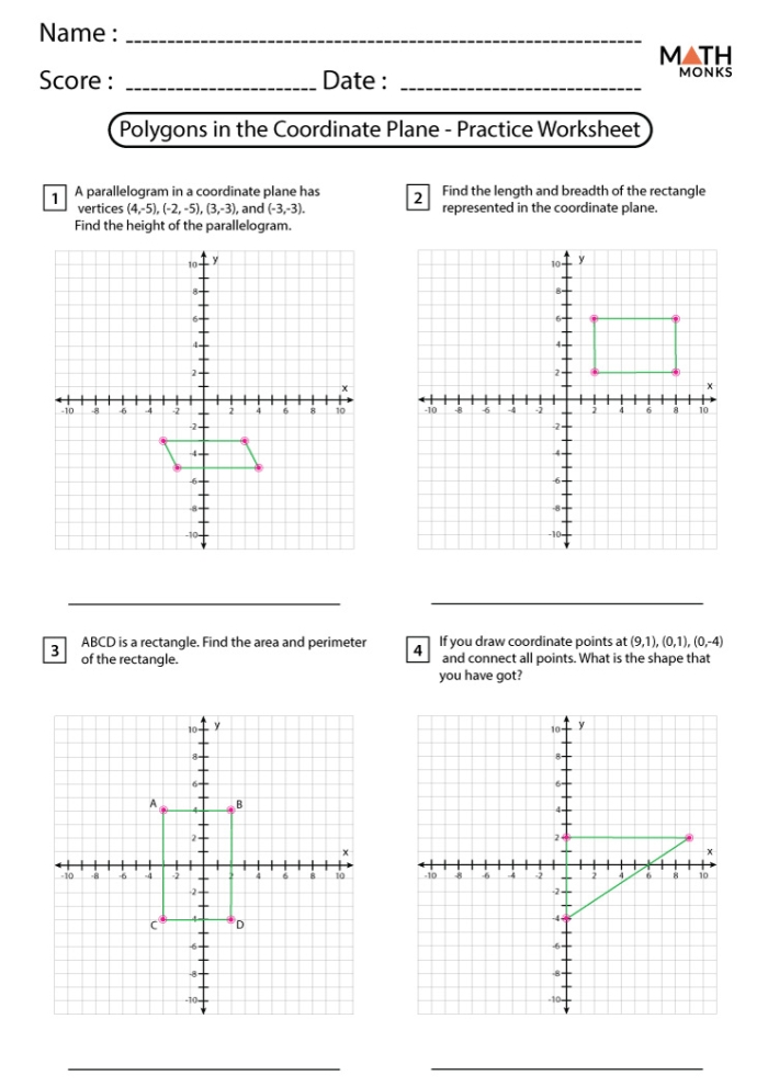 A sixth grade student plotting polygon vertices on a coordinate plane grid during a geometry activity