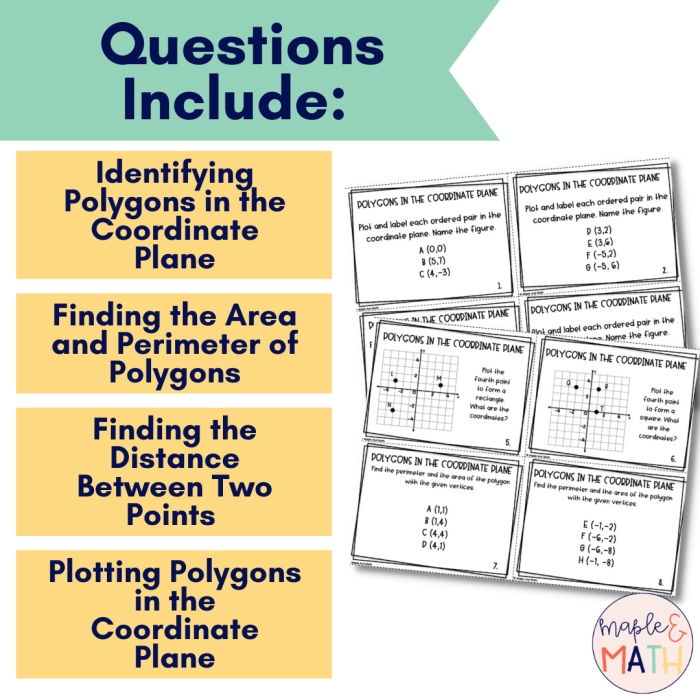 Sixth grade students solving a geometry problem about polygons on the coordinate plane