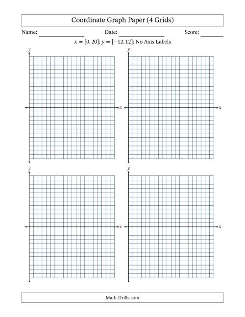 Sixth grade math student practicing plotting points on a four quadrant coordinate plane worksheet