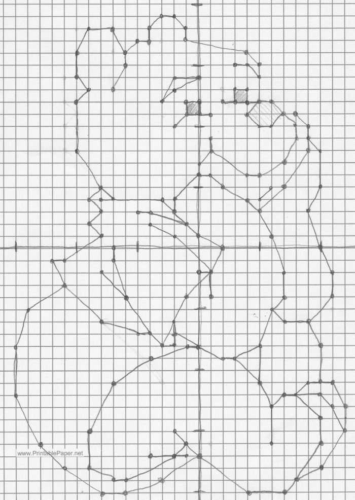 A sixth grader plotting coordinate points on a grid to reveal a hidden mystery picture