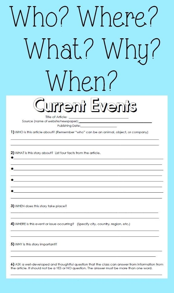 Current Events What is in the News Worksheet for Sixth Grade Students 11 Sixth grade student using a graphic organizer to analyze current events for a worksheet